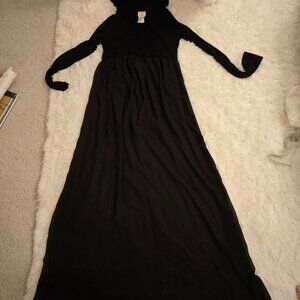 Pins & needles sheer bottom knit top hooded maxi dress